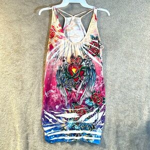 SM/MD Multi colored dress with angel wings